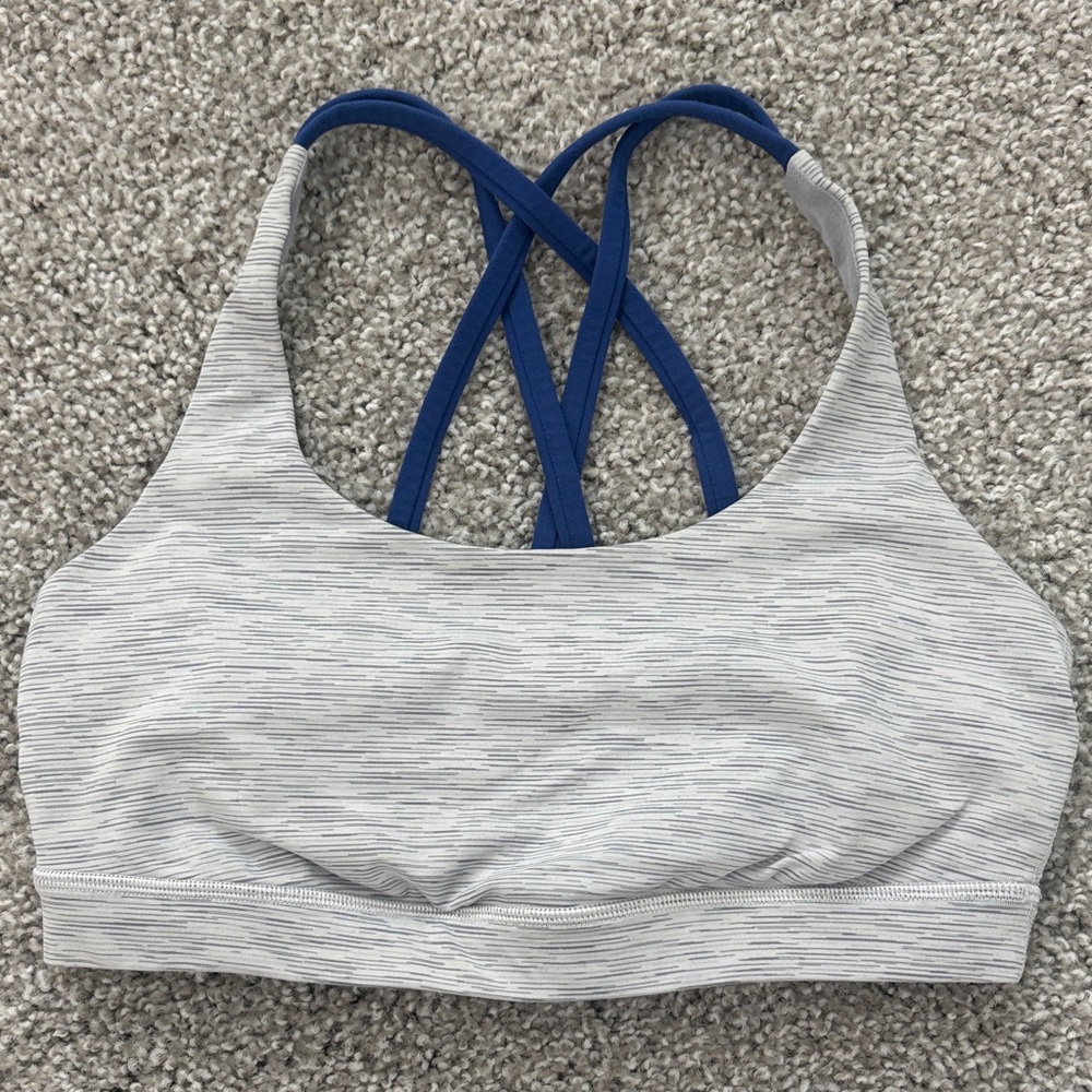 Lululemon Gray and Blue Energy Bra